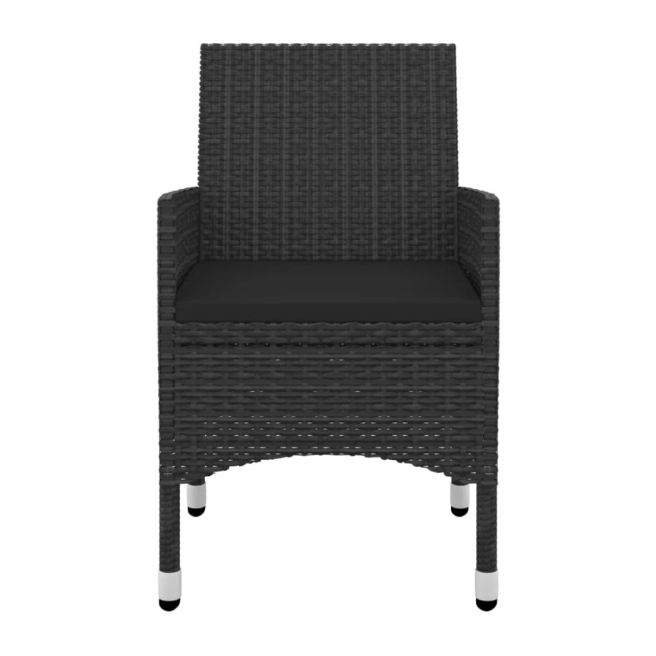 Set comedor de jardín 3 pzas y cojines ratán sintético y
