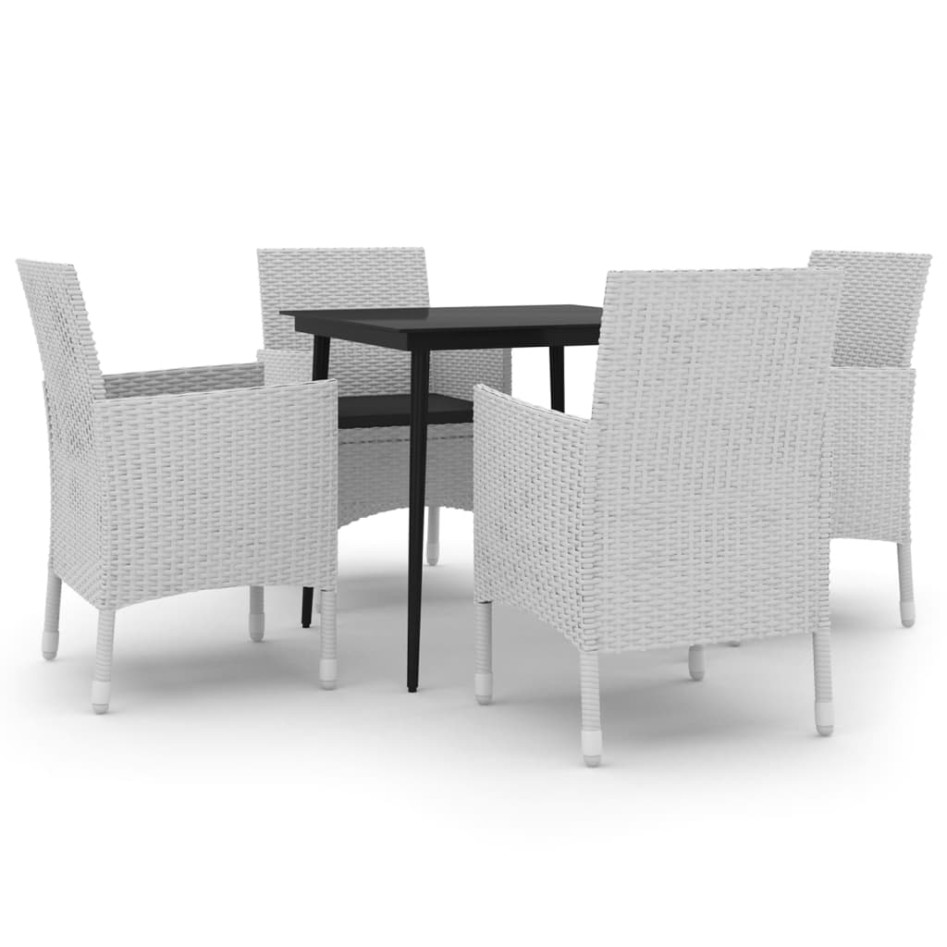 Set comedor de jardín 5 pzas y cojines ratán sintético y