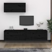 Muebles para TV 3 piezas madera maciza de pino negro