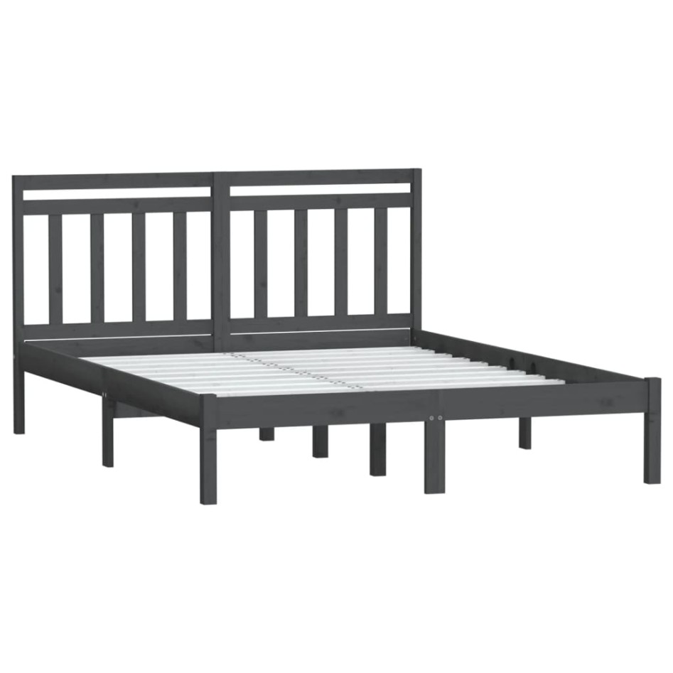 Estructura de cama madera maciza de pino gris 120x200