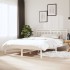 Estructura de cama doble de madera maciza blanco 135x190