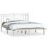Estructura de cama doble de madera maciza blanco 135x190