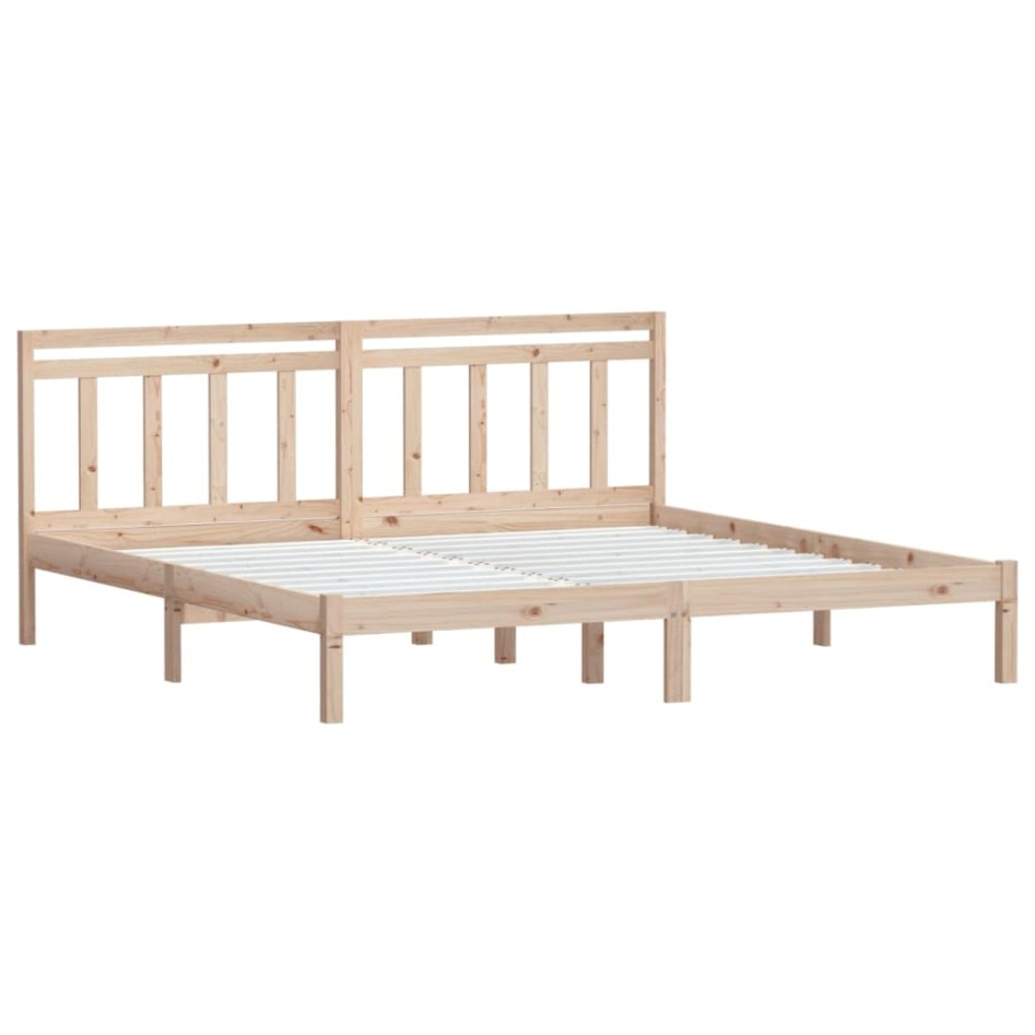 Estructura de cama de madera maciza de pino 200x200