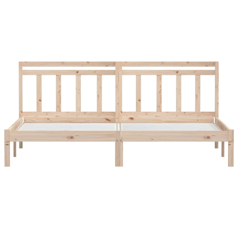 Estructura de cama de madera maciza de pino 200x200