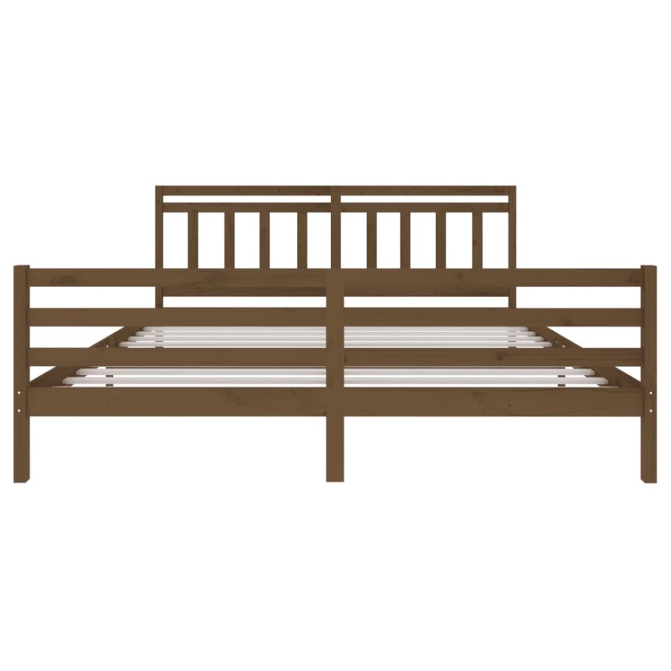 Estructura de cama madera maciza marrón miel 200x200
