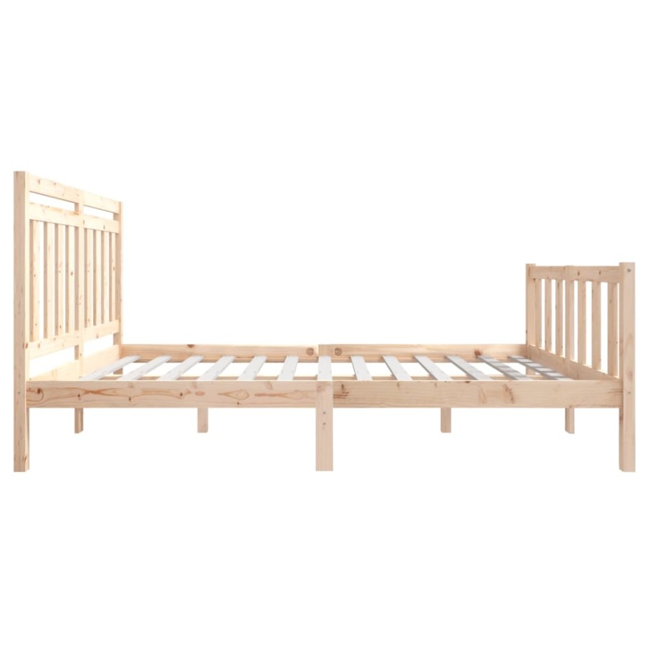 Estructura de cama doble pequeña de madera maciza 120x190