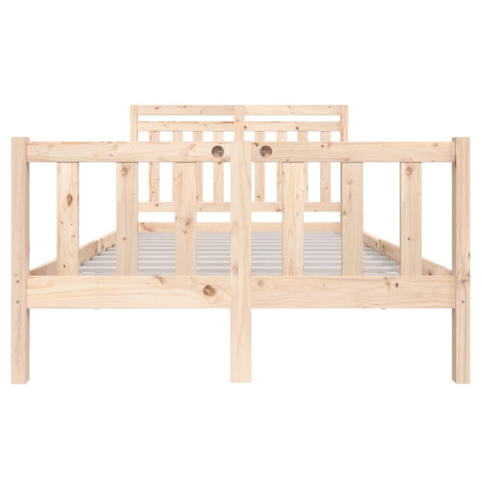 Estructura cama doble pequeña madera maciza 135x190