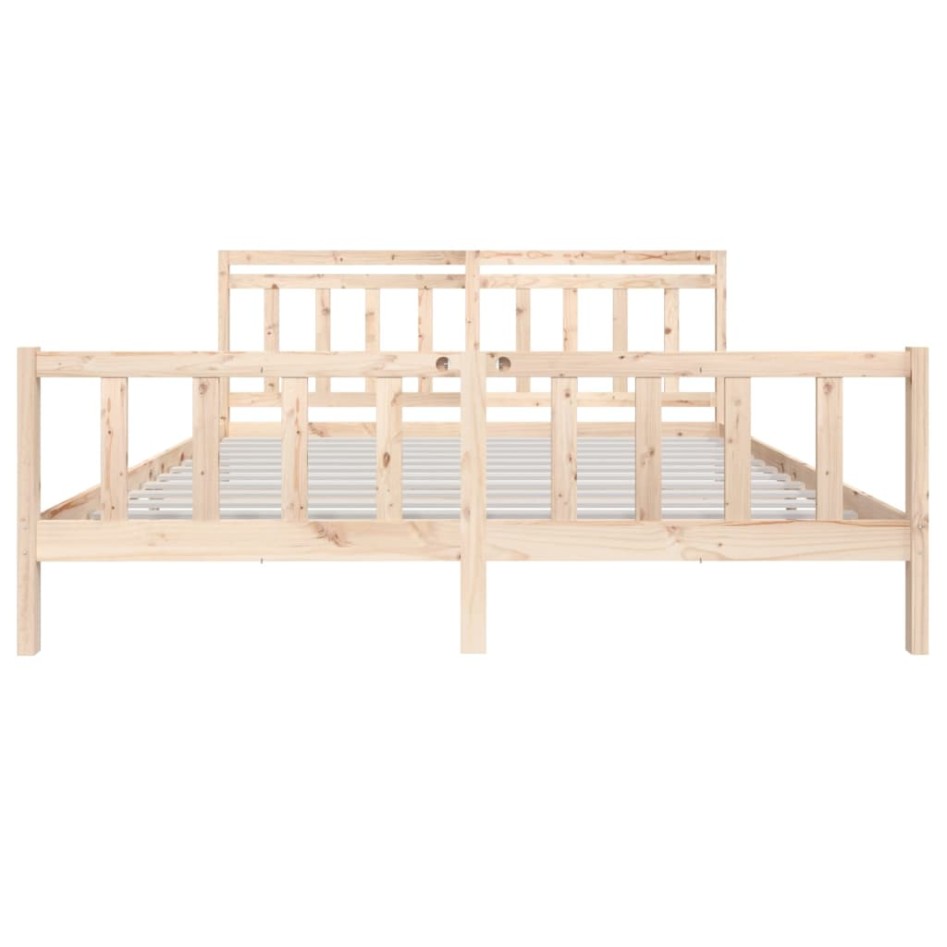Estructura de cama de madera maciza 200x200