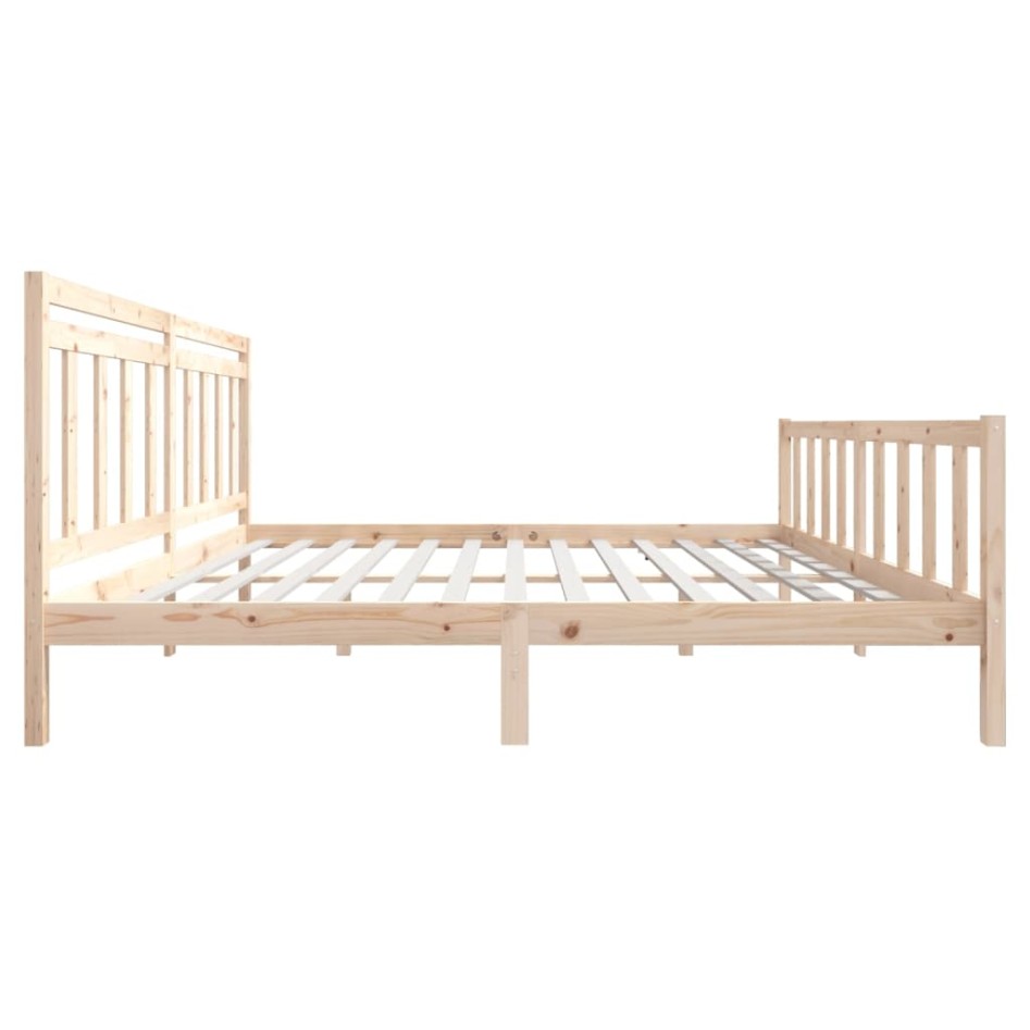 Estructura de cama de madera maciza 200x200