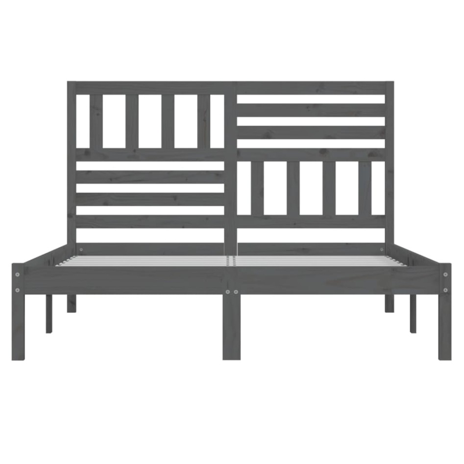 Estructura de cama madera maciza de pino gris 150x200