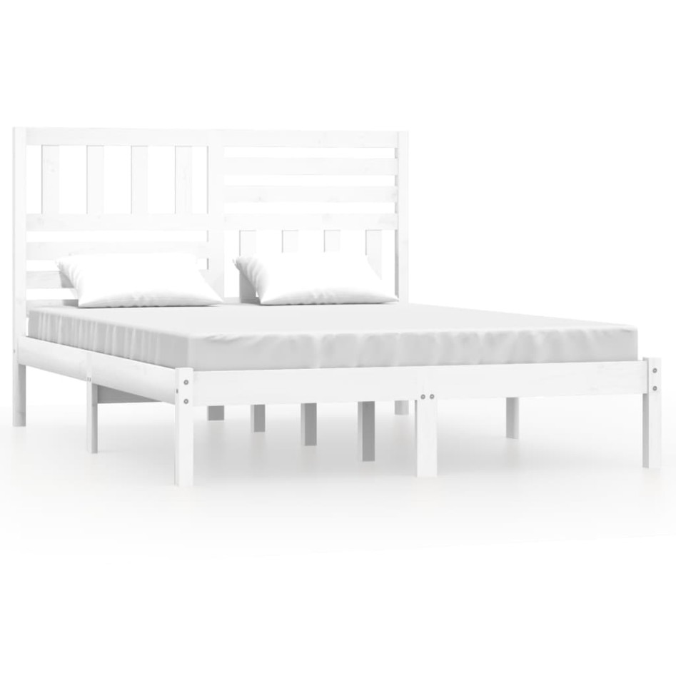 Estructura de cama madera maciza de pino blanco 135x190