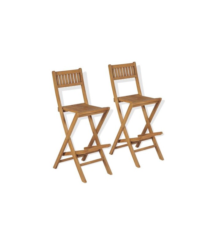 Taburetes altos, sillas de madera plegables.