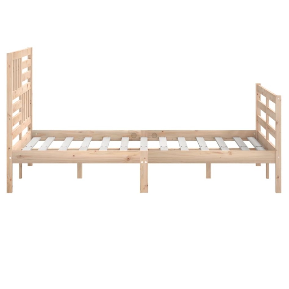 Estructura de cama de madera maciza 150x200