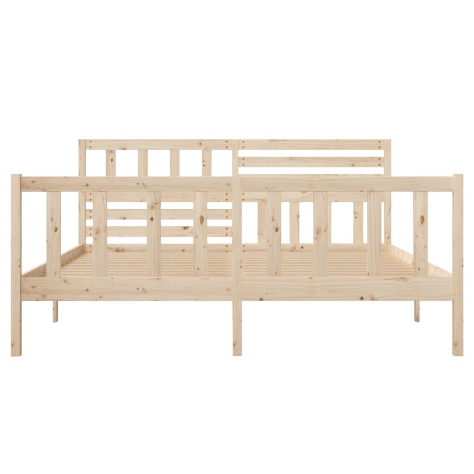 Estructura cama doble pequeña madera maciza 135x190