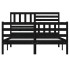 Estructura de cama madera maciza negro 120x200