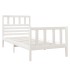 Estructura de cama individual madera maciza blanco 75x190