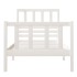 Estructura de cama individual madera maciza blanco 75x190