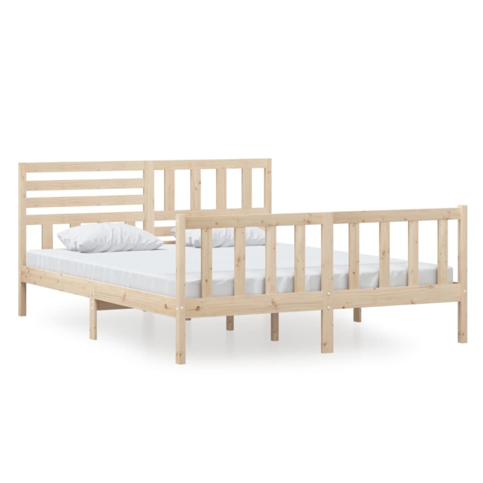 Estructura de cama de madera maciza 160x200