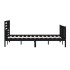 Estructura de cama de madera maciza negra 200x200