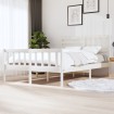 Estructura de cama de madera maciza blanca 140x200 cm