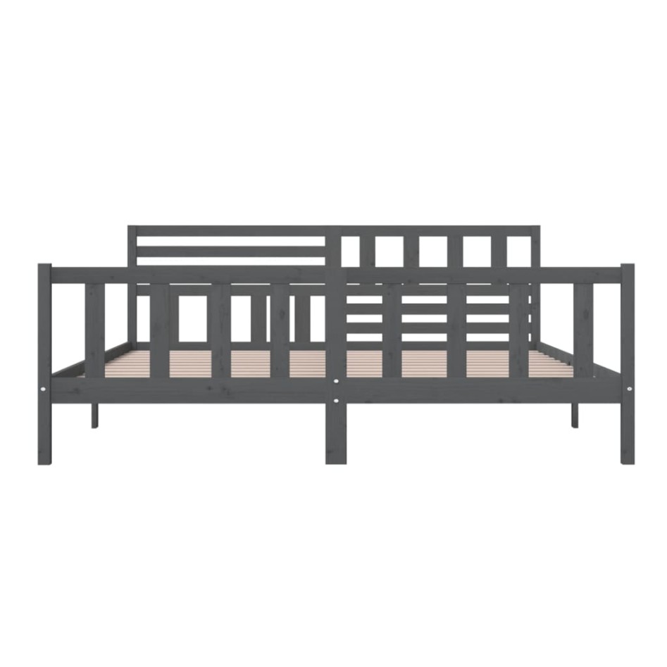 Estructura de cama de madera maciza gris 200x200