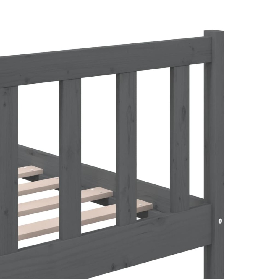 Estructura de cama de madera maciza gris 200x200