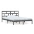 Estructura de cama de madera maciza gris 150x200