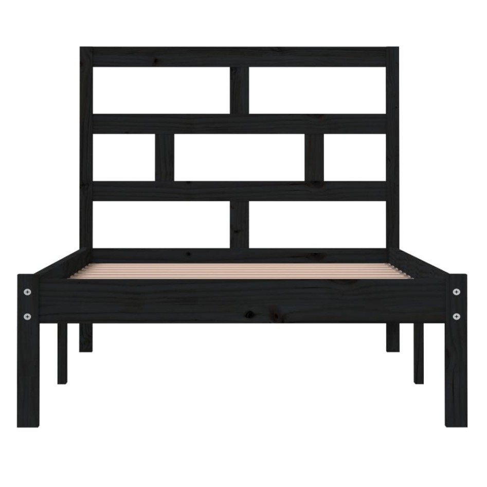 Estructura de cama madera maciza de pino negro 100x200