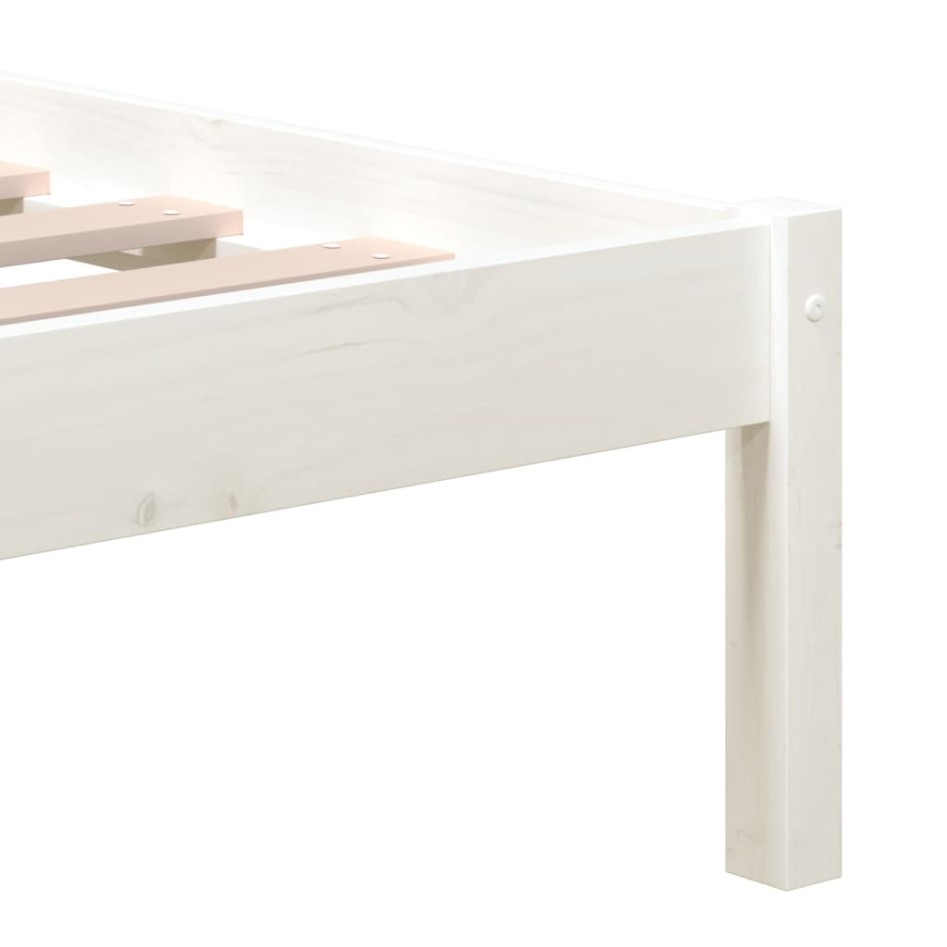 Estructura de cama de madera maciza de pino blanco 140x200