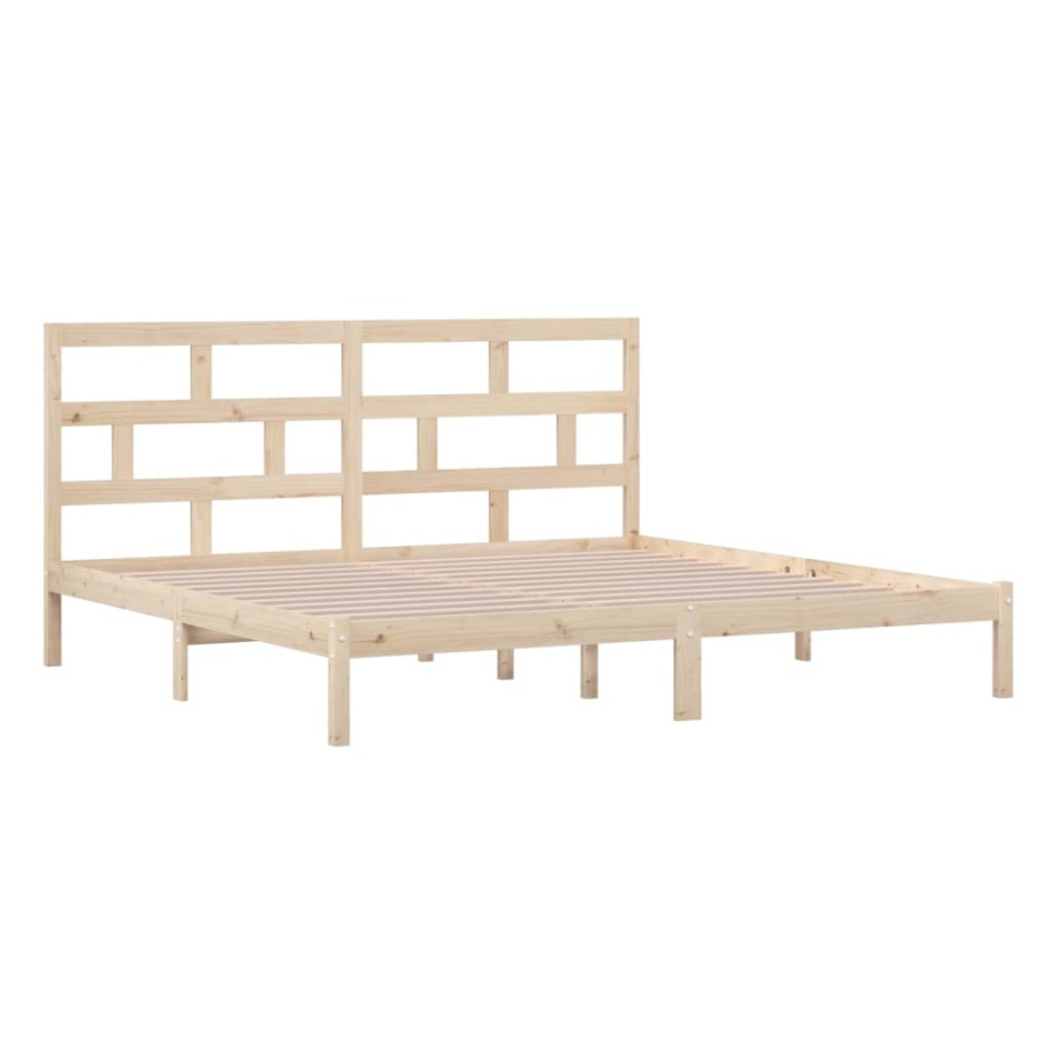 Estructura de cama de madera maciza de pino 200x200