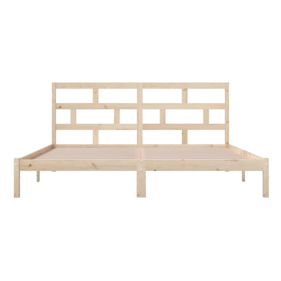 Estructura de cama de madera maciza de pino 200x200