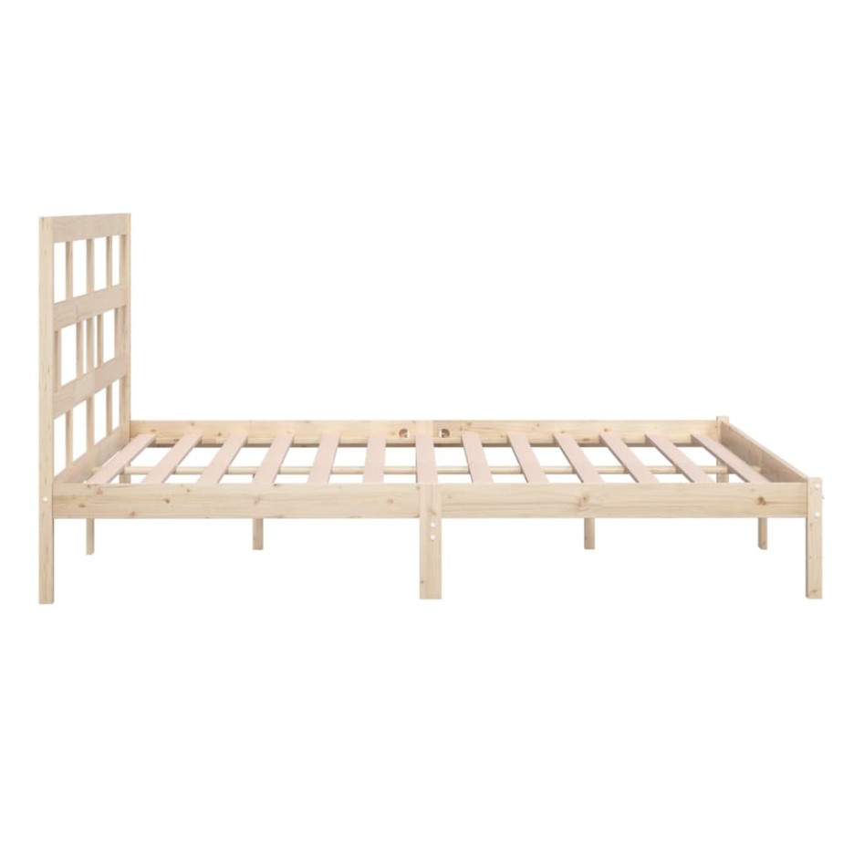 Estructura de cama de madera maciza de pino 200x200