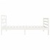 Estructura de cama individual madera maciza blanco 75x190