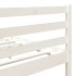 Estructura de cama doble de madera maciza blanco 135x190