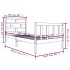 Estructura de cama madera maciza pino individual negro