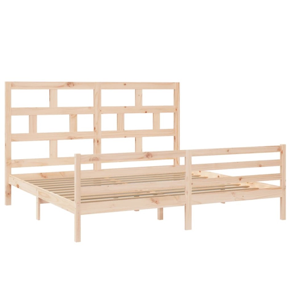 Estructura de cama de madera maciza de pino 200x200