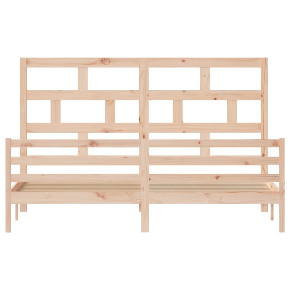 Estructura de cama de madera maciza de pino 200x200
