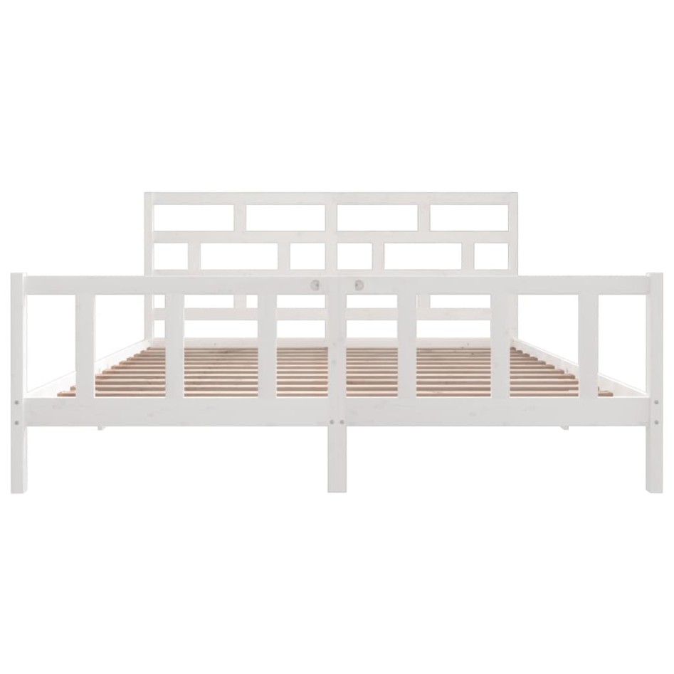 Estructura de cama madera maciza de pino blanco 200x200