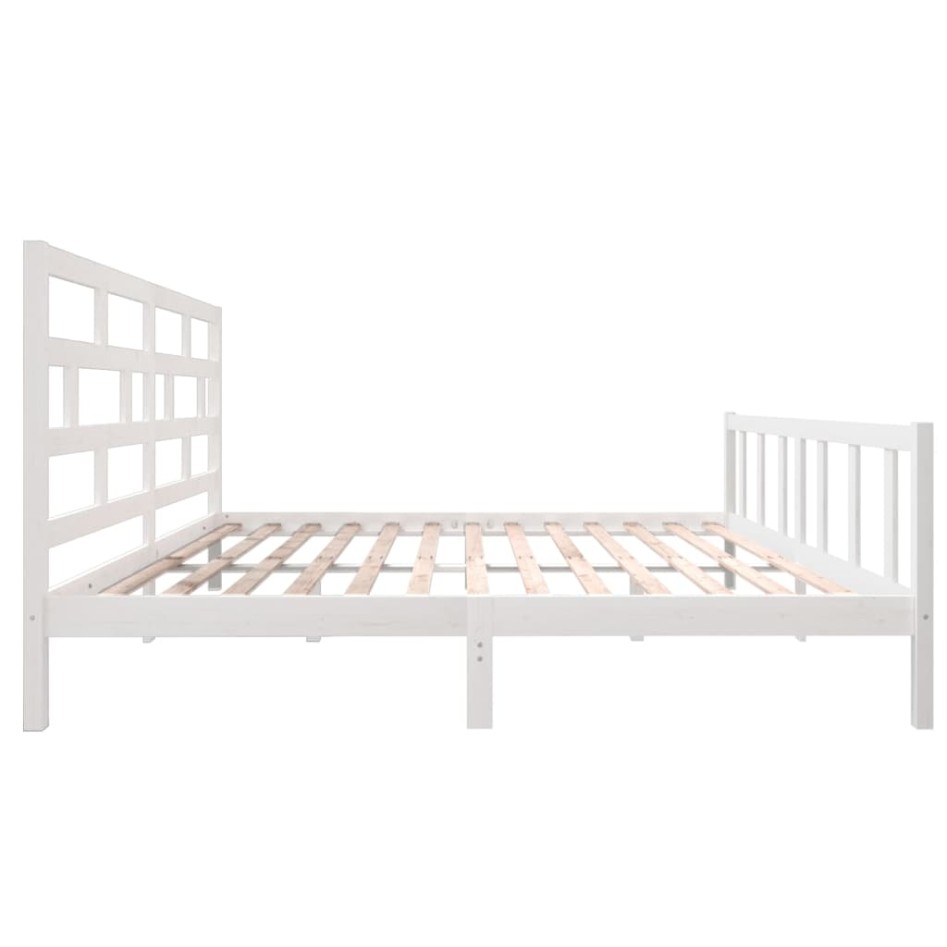 Estructura de cama madera maciza de pino blanco 200x200