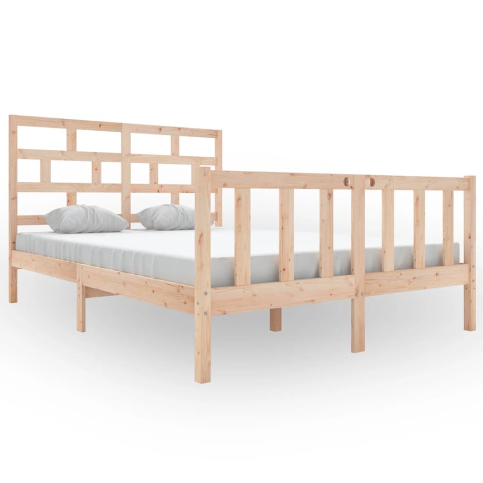 Estructura de cama de madera maciza de pino 140x200