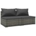 Set de muebles de jardín 2 pzas y cojines ratán sintético