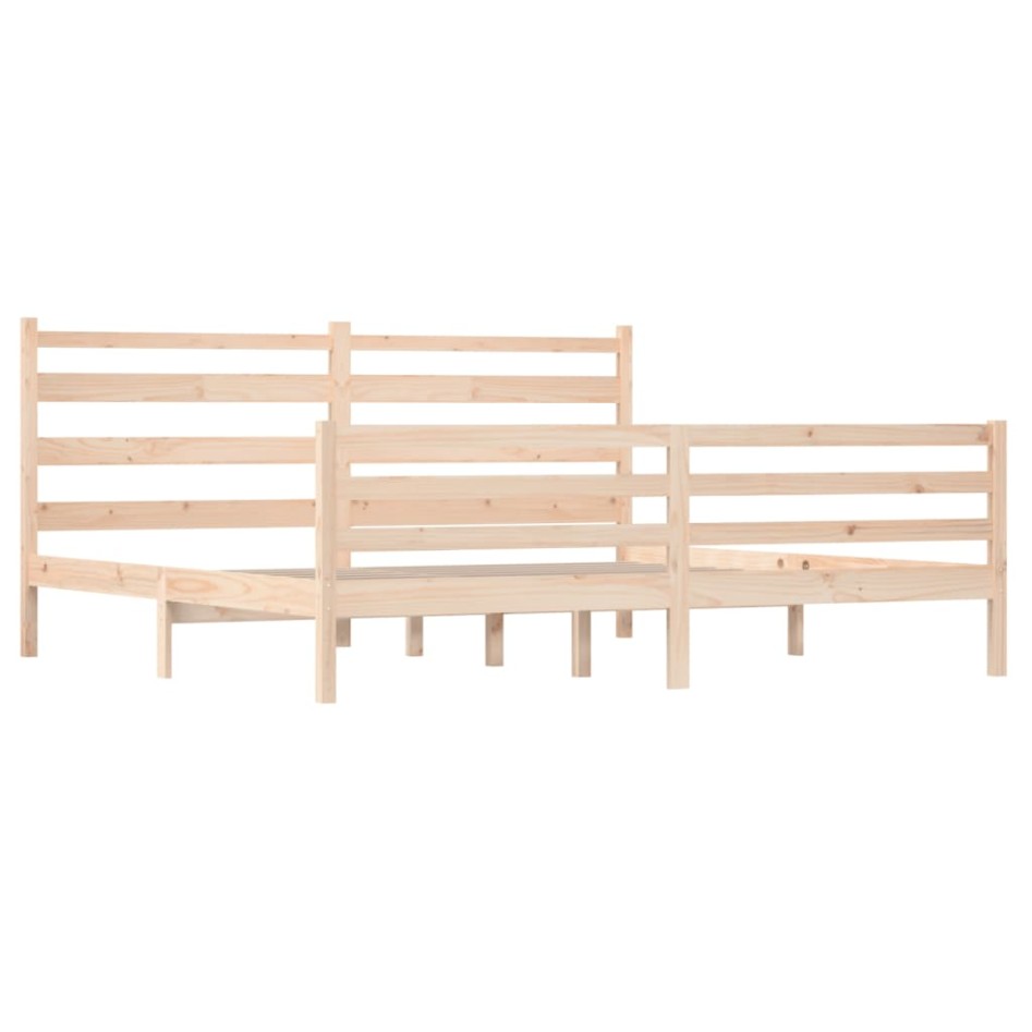 Estructura de cama de madera maciza de pino 200x200
