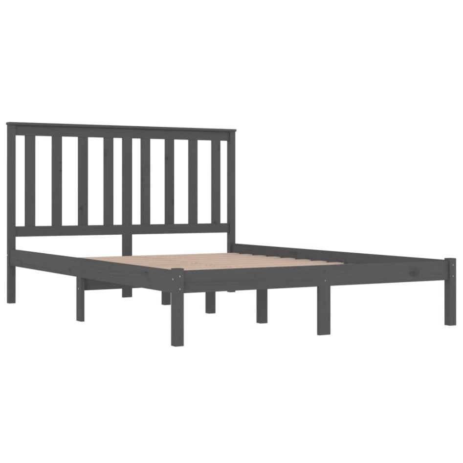 Estructura de cama madera maciza de pino gris 120x200