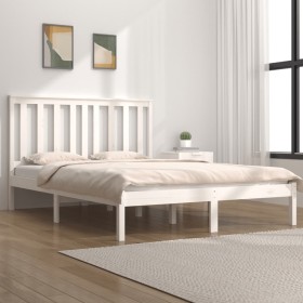 Estructura de cama madera maciza de pino blanca 150x200