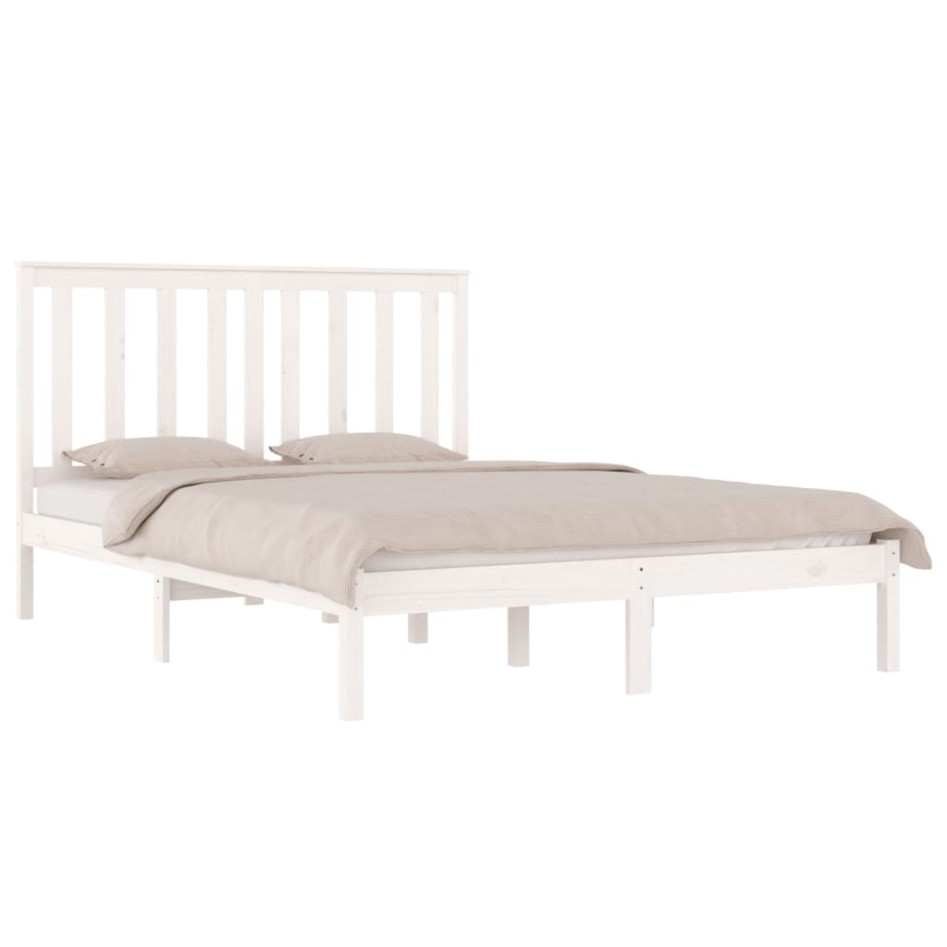 Estructura de cama madera maciza de pino blanca 150x200
