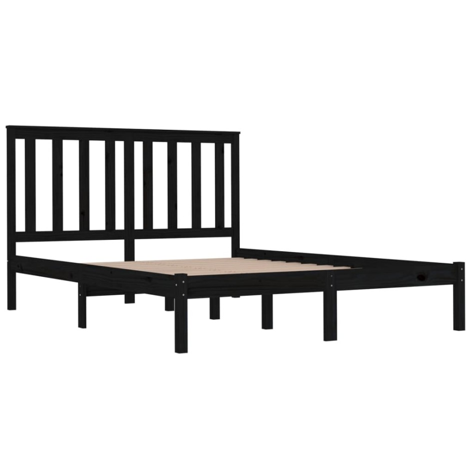 Estructura de cama madera maciza de pino negro 120x200