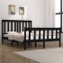 Estructura de cama madera maciza pino negra doble 120x190