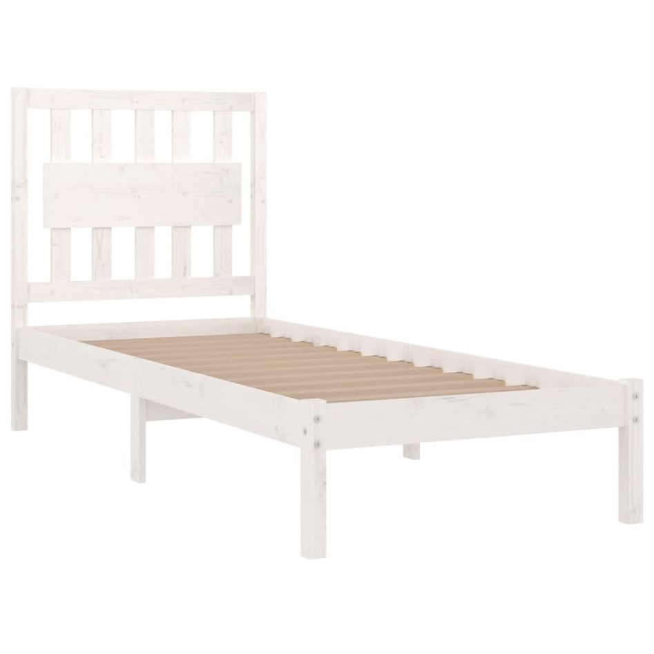 Estructura de cama madera maciza de pino blanca 100x200