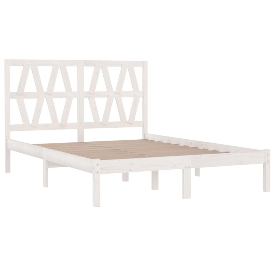 Estructura de cama madera maciza de pino blanca 150x200