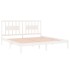 Estructura de cama madera maciza de pino blanco 200x200